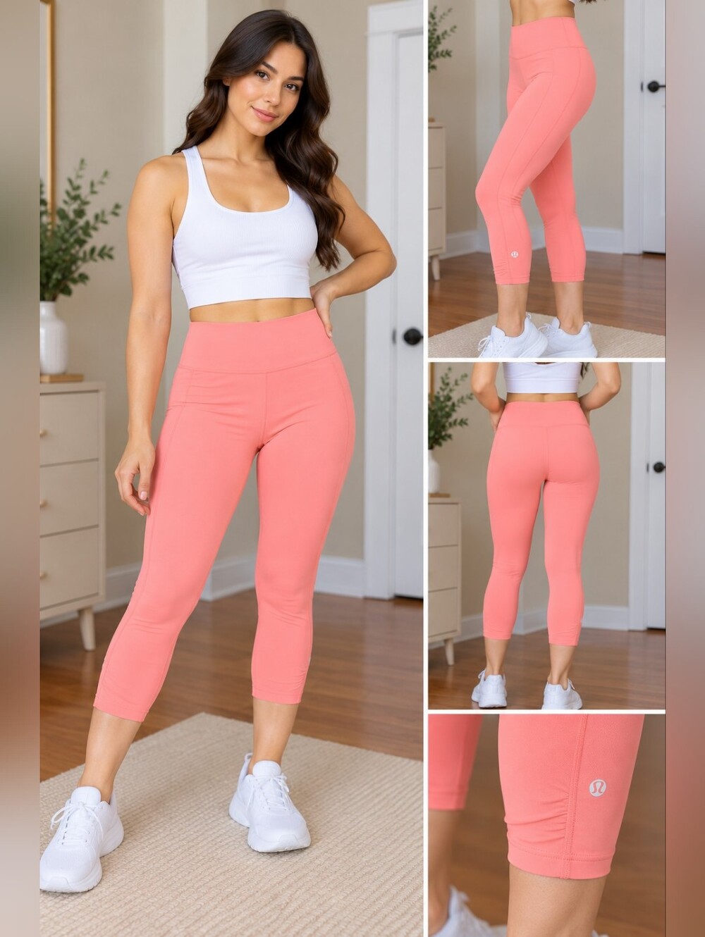 lululemon athletica Coral Pink Girls' Active Leggings